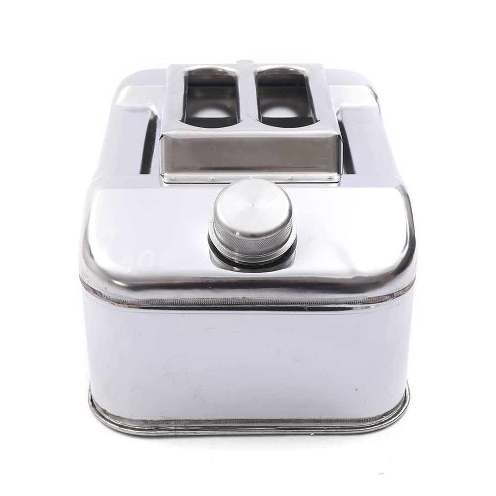 Benzinkanister 10L, Edelstahl Kraftstoffkanister mit 35 cm Flexiblem Auslaufrohr, Handlicher Kanister Dieselkanister, Reservekanister für Benzin & Diesel, Silber