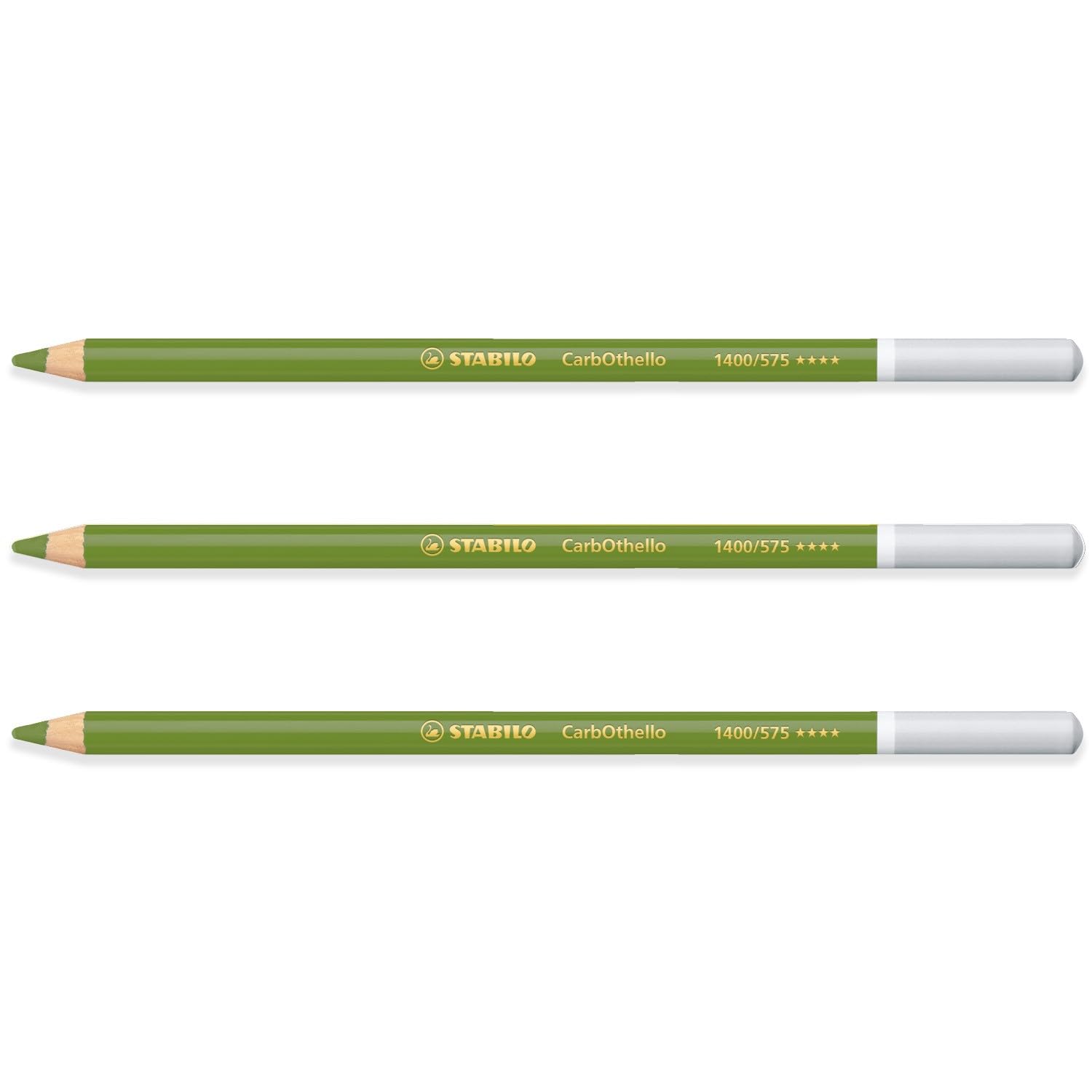 Stabilo CarbOthello - 575 Vert Vermillon Crayon Pastel à Monture En Bois