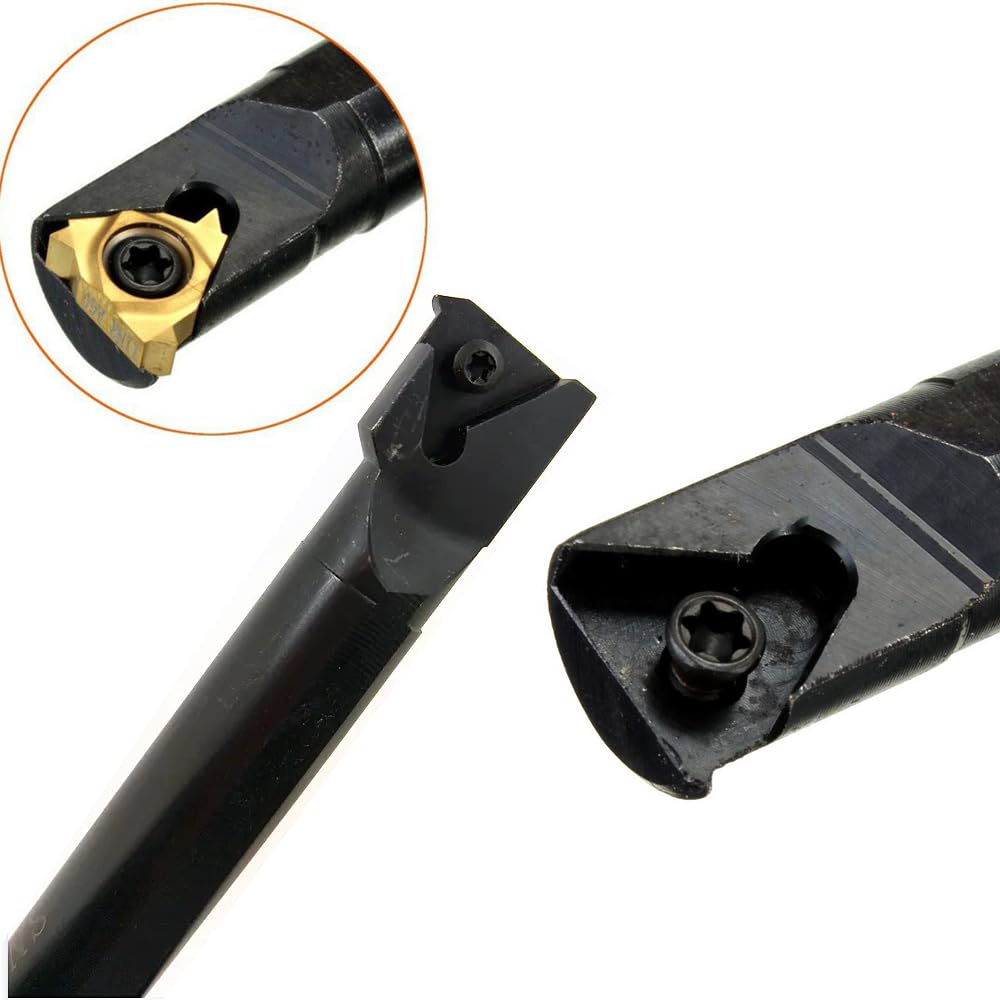 GBJ 22pcs 3/8" Lathe Threading Tool External/Internal Threading Holder SNR 0010K11 Threading Holder with 11IR AG60 +10 Pcs M2.5 * 6 Screws Internal Thread Holder