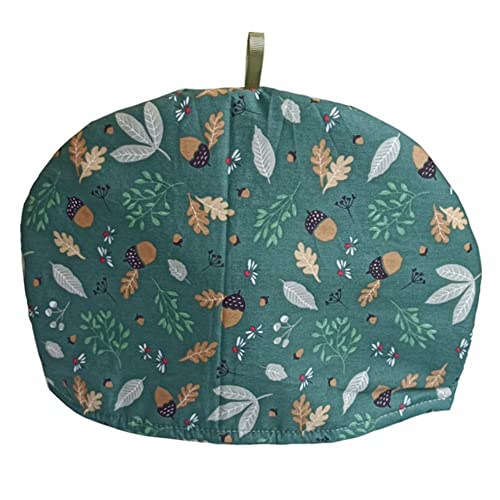 KABAKE Couvre-théière en coton naturel, housse isolante anti-poussière pour théière de 4 à 6 tasses, vert