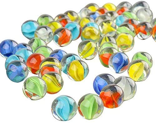 50Pcs Colorful Glass Marbles, Marbles Bulk for Kids Games,DIY and Home Decoration
