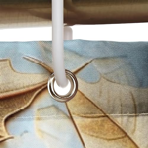 Rideau de douche tissu polyester avec 12 crochets pour baignoire