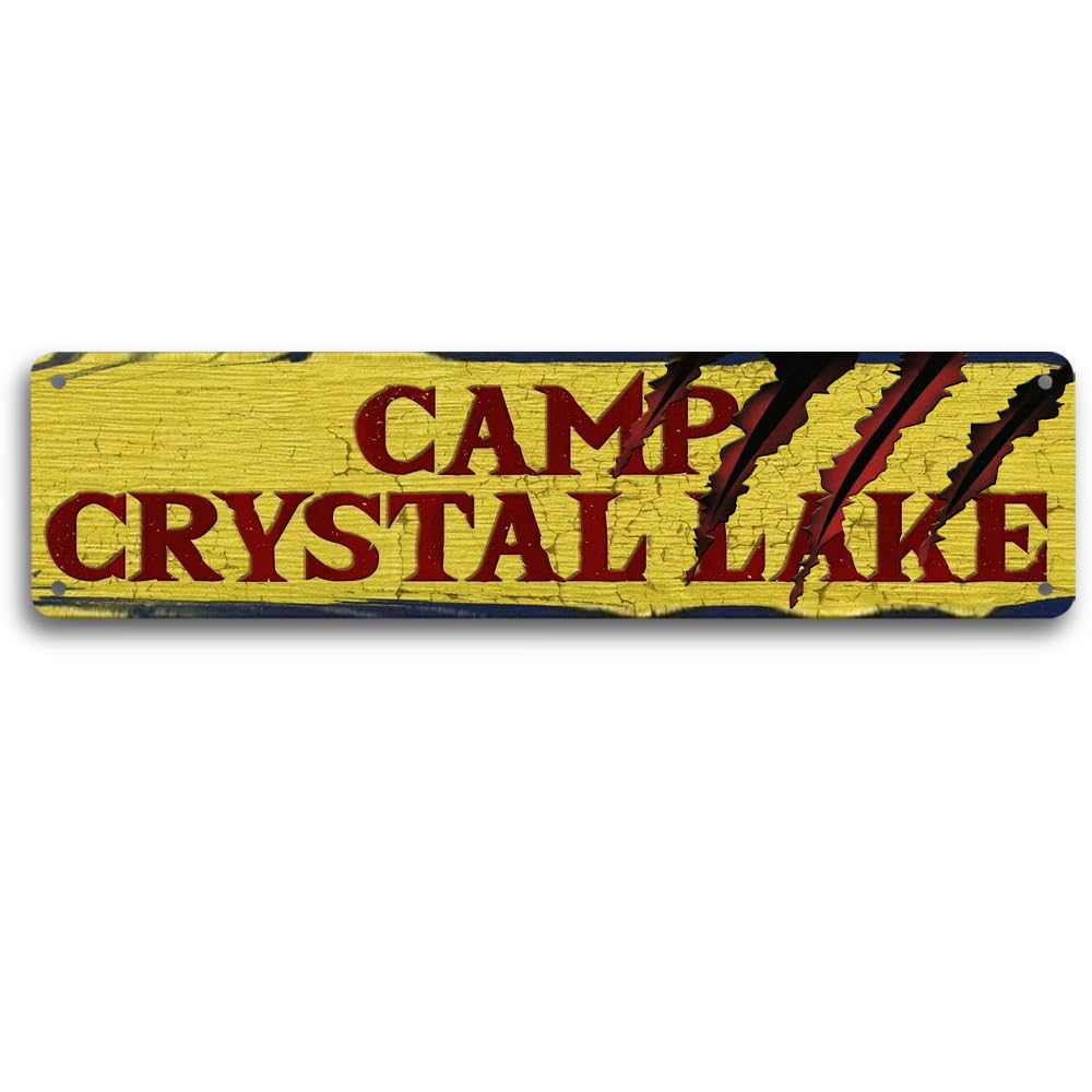 Camp Crystal Lake Sign 4x16 Inches