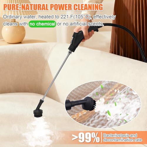 Image of Foandbevi 2500W Handheld Steam Cleaner for Home & Car, Steamer for Cleaning | High-Pressure Cleaning: Portable Power for Tile, Dirt, Grout, Grease, Car Detailing Care, 6-Level Adjustable and 10s Heat-Up