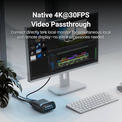 Image of GL.iNet Comet Pro (GL-RM10) Remote KVM Over Wi-Fi, Dual Band Wi-Fi 6, 4K@30FPS Passthrough, Touchscreen, 32GB eMMC,Tailscale Support Remote Access and ATX /fingerbot for Disaster Recovery, Home Office