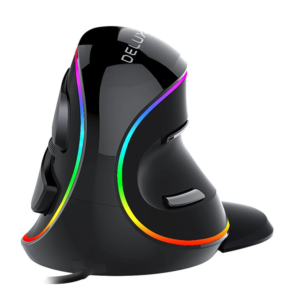 Amazon | DELUX 有線エルゴノミクスマウス RGBライト縦型マウス