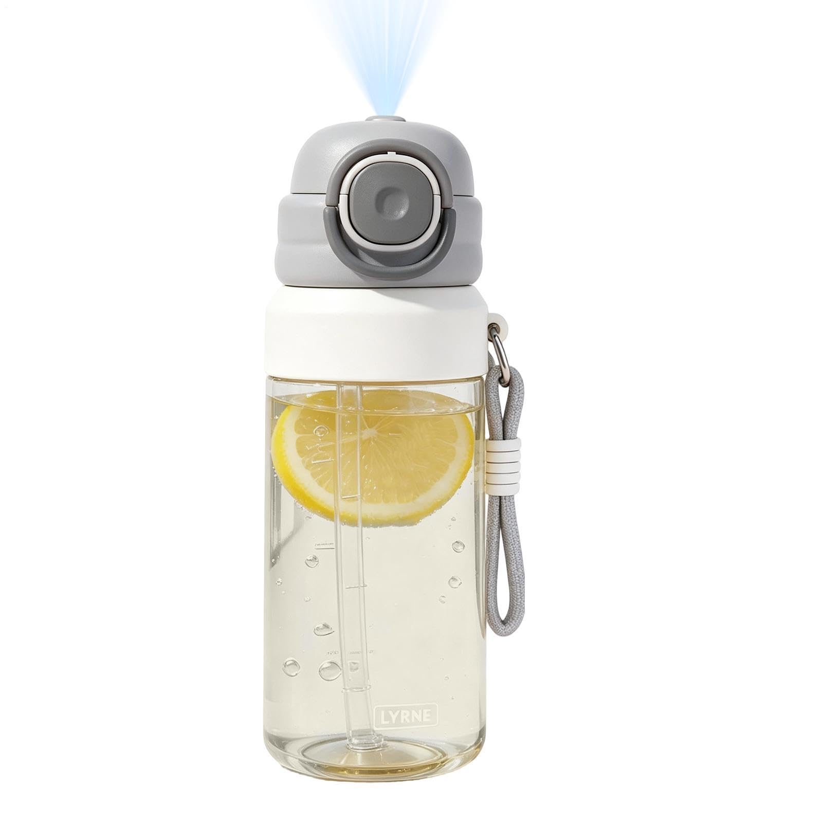 Botella de agua deportiva contra el calor con espray integrado