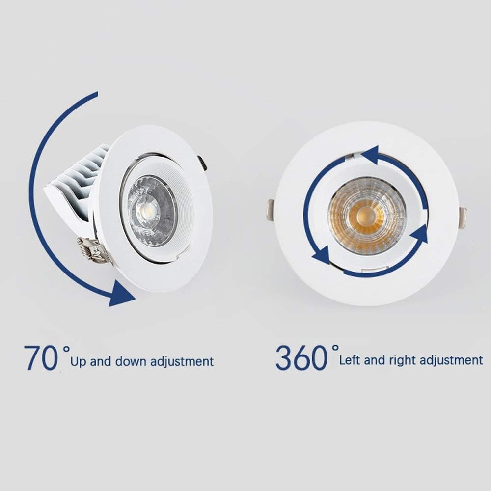 Recessed Hidden Home Lighting 10W/20W/30W LED Recessed Lighting Ceiling Spotlight 360° Adjustable Ultra Slim Integrated Downlights with Driver for Home Livingroom Office Hotel Integrated