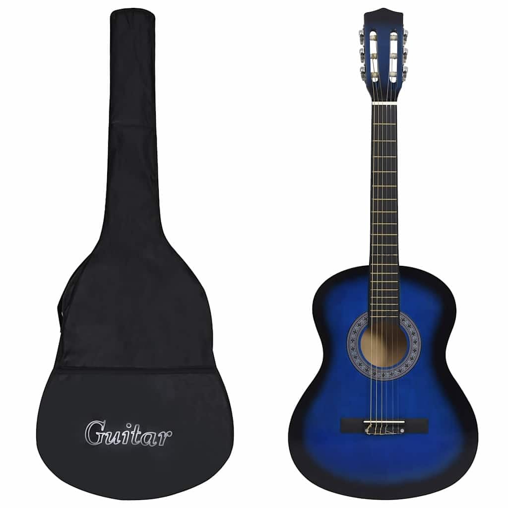 Guitarra clásica 3/4 36 pulgadas, instrumento de cuerda azul