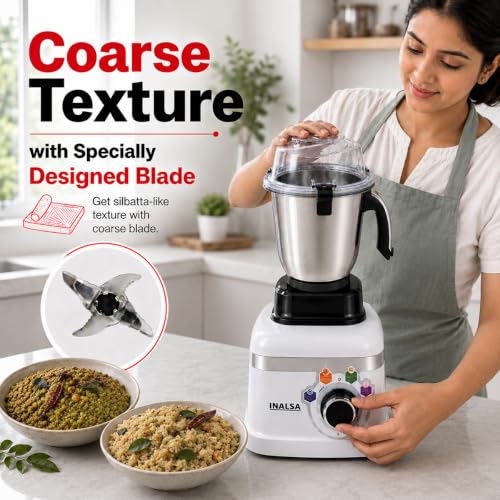 Image of INALSA Mixer Grinder|900W|4 Jar|7 Yr Warranty On Motor|Triton MG