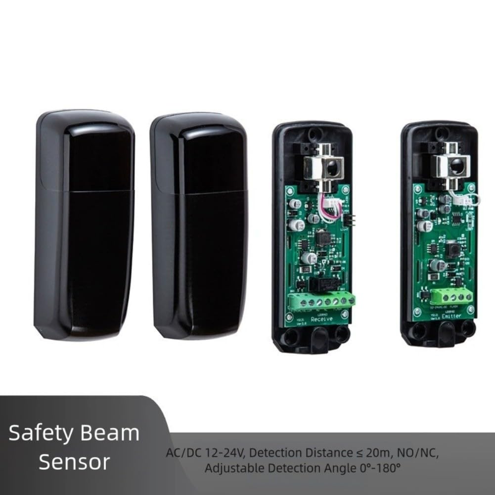 Sensore di fotocellule per cancello wireless, sensore di fascio di sicurezza per cancello a infrarossi, grado di impermeabilità IP54, per garage, parcheggi, balconi e punti esterni (YS121)