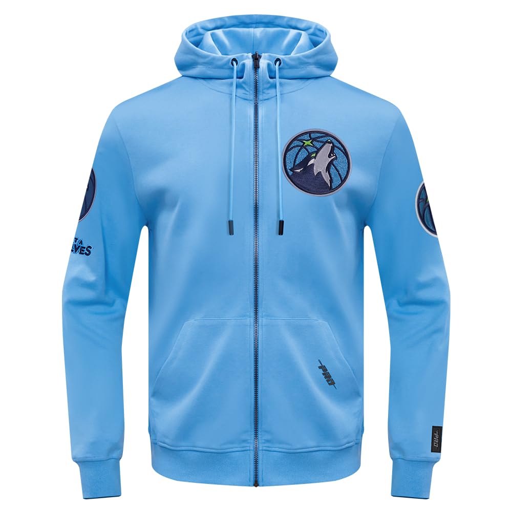 Pro Standard Men's NBA Classic Chenille Double Knit Full-Zip Hoodie Hooded Sweatshirt, University Blue, 3XL