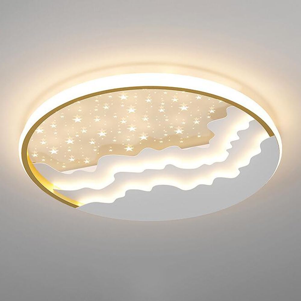 Lampa Do Salonu W Klimacie Atmosferycznym Okrągła Lampa Sufitowa Bez Możliwości Ściemniania 1 Sztuka Nordyckiej Minimalistycznej Oprawy Oświetleniowej Ultracienki, 1,9-calowy, Nowoczesny Klosz KNBVFHG