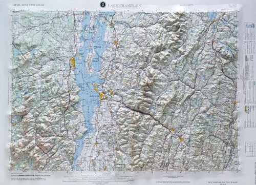 USGS Raised Relief Map- Lake Champlain, VT Map – January 1, 1970