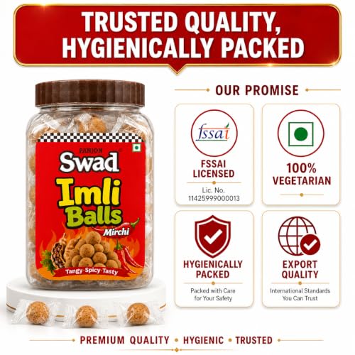 Image of Swad Mirchi Imli Balls Khatti Meethi Candy, Tangy Candy 220g (Pack of 1)