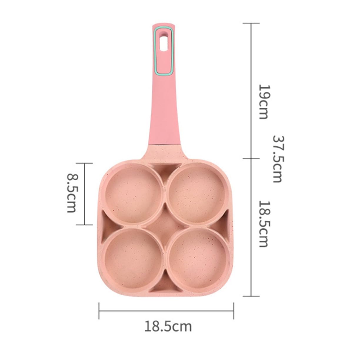 TOYANDONA Padella Antiaderente per Uova Multiforo 4 Fori, Pentola Compatta e Leggera per Colazione Domestica, Padella Pratica per Cucinare Hamburger e Frittate, Strumento da Cucina Facile