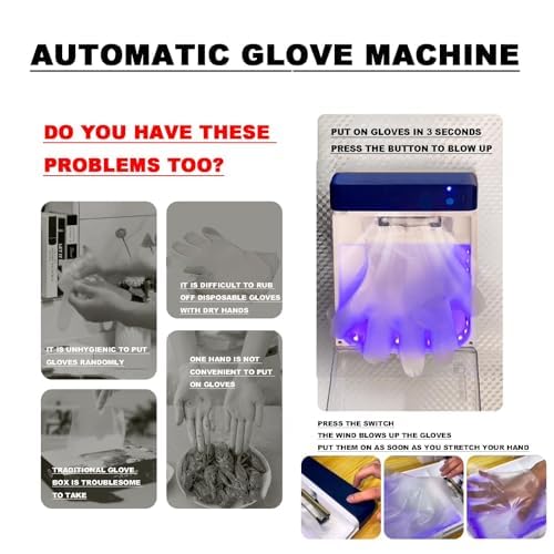 Dispenser automatico di guanti per un uso rapido in 3 secondi, ideale per cucinare a casa, pulizia, fabbriche alimentari e uso al supermercato