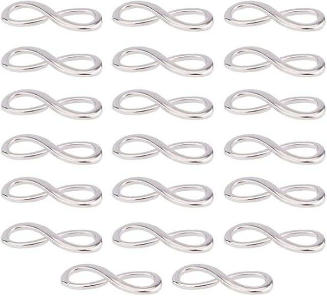 20 Pcs Infinity Link Connector Silver Infinity Connector Charms Alloy Infinity Symbol Connector for DIY Bracelet Necklace Jewelry Making Accessories