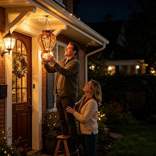 Lanternes solaires colibri étanches en métal pour éclairage extérieur