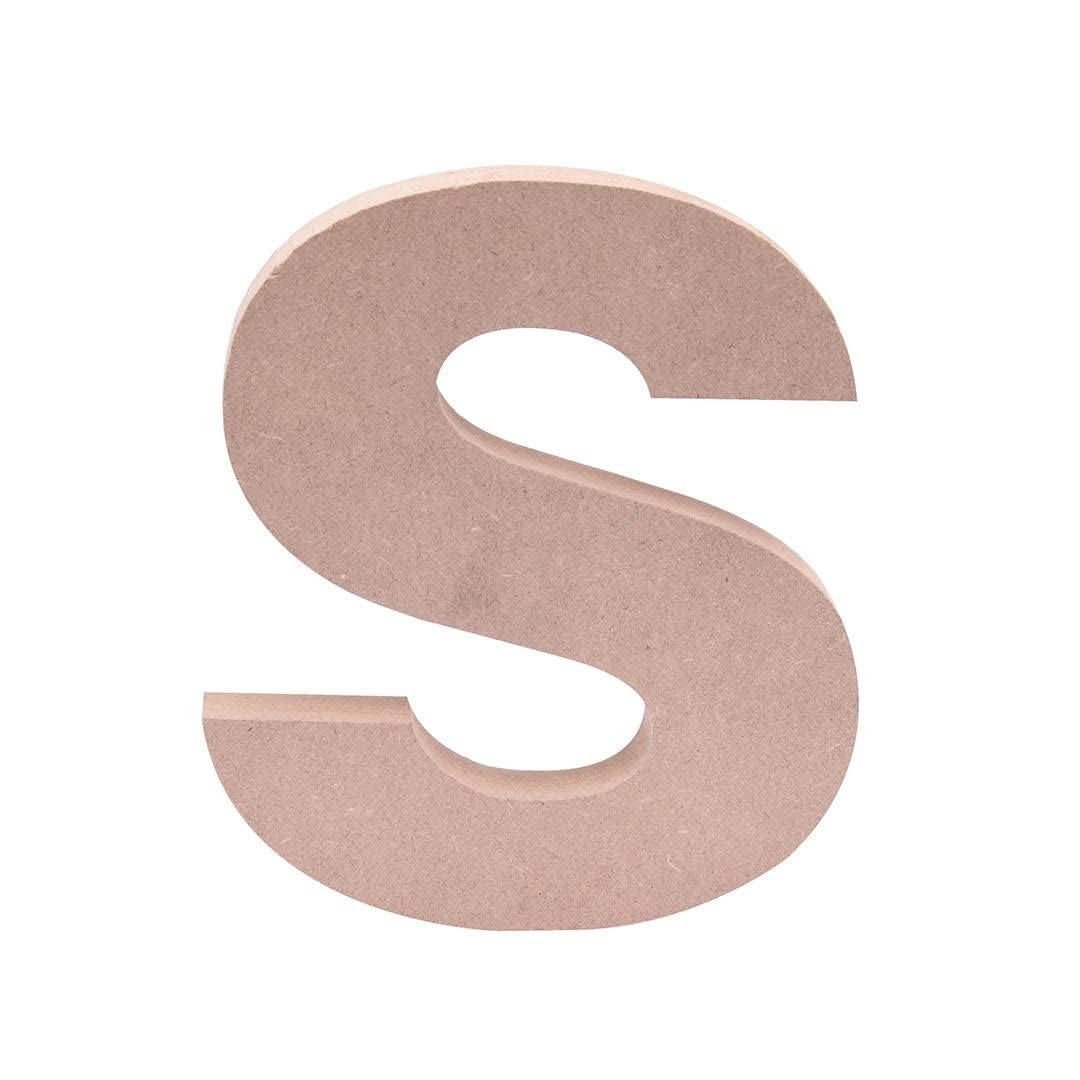 MDF Alphabet Letters, Wooden Cutout Letters for Crafts and Home Décor (4 inch, S)-image-48