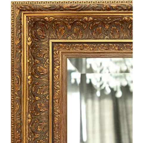 West Frames Elegance Ornate Embossed Wood Framed Wall Mirror (27" x 37", Antique Gold) Cover
