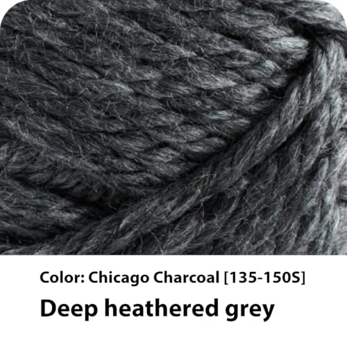 Image of Lion Brand Yarn Hometown Yarn, Super-Bulky Yarn for Knitting, Crocheting, and Crafting, 1 Pack, Chicago Charcoal | Super Bulky Acrylic Fiber for Warm Crochet Blankets, Knit Winter Hats, Chunky Cardigans, Soft Scarves, Weaving