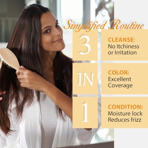 Hair Dye Shampoo for Gray Hair, Natural 100% Gray Coverage Color Shampoo - 3