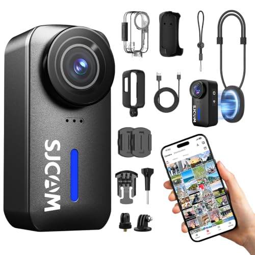 SJCAM C110Plus Body Cam 4K ohne SD,170° Fov Vlog Kamera,6-Achsen-Stabilisierung,130 min Aufnahmezeit,8-Facher Zoom,30M Wasserdichtes,Action Cam für Skifahren,Helmkamera,Vlog