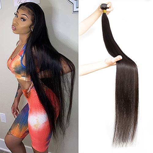 Serwell Straight Bundles 32 Inch 9A Brazilian Straight Human Hair 1 Single Bundle 100% Virgin Weave Hair Human Bundles Straight Hair (32)