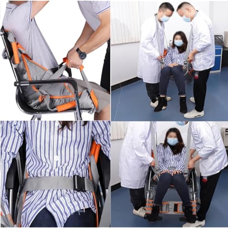 CMYUN Safety Stair Transfer Board/Patient Transfer Belt, Home Stair Evacuation Chair/Handicap Mobility Aids Equipment, Orange Stair Lift Sling