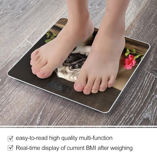 Báscula digital de baño Puppys Pug para peso corporal miniatura 5