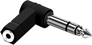 YACHUN 3.5mm(メス) 6.35mm(オス) 変換アダプタ L型 ステレオ標準プラグ ヘットフォン アンプ オーディオケーブル ミニ 変換 プラグ ギター/エレキギター/電子ピアノ/キーボード/イヤホンなど対応用