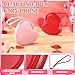 Abbylike 2 Pcs Valentine's Day Heart Shaped Coin Purse PU Leather Coin Pouch Coin Holder Pink and Red Handbag with Hand Strap for Anniversary, Wedding, Shopping, Dating, Women Gift