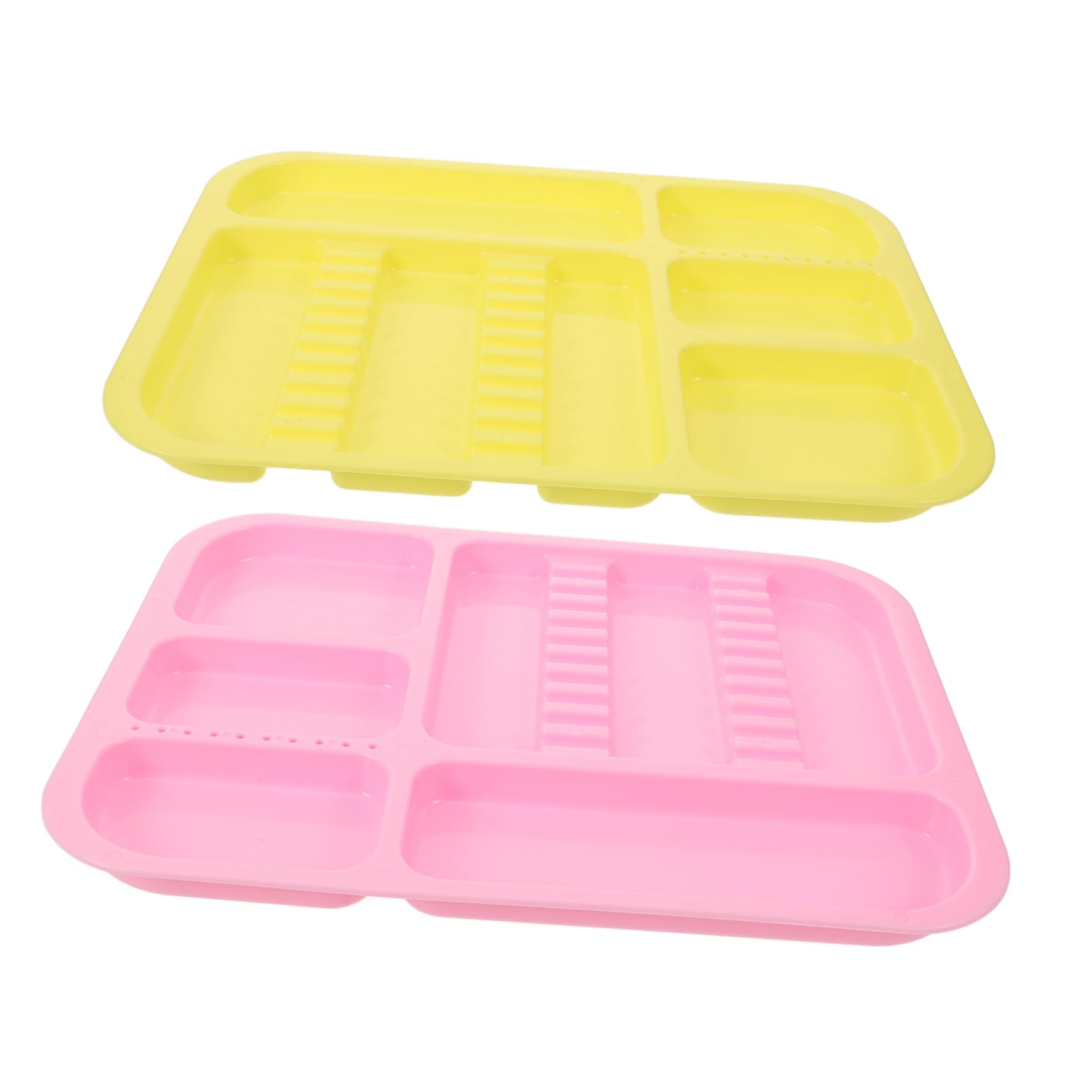 MAGICLULU Plateaux Compartimentés Coloré Lot de 2 Rangement Organisé en Pp Résistants aux Taches, Plateau D'instruments Dentaires pour Buccal