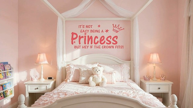 Blinggo vinilo decorativo frase princesa rosa 10 x 22 pulgadas miniatura 7