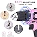 FASTPRO 175-Piece 12V Pink Drill Set, Cordless Lithium-ion Driver and Tool Kit, House Repairing Tool with 12-Inch Storage Bag, For DIY, Home Maintenance