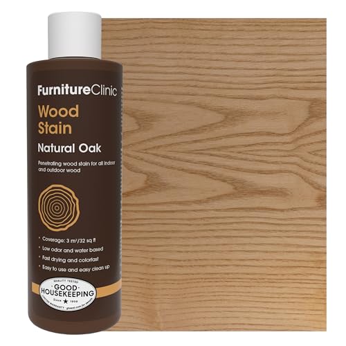 Furniture Clinic Wood Stain | Natural Oak | Water Based | Fast Drying, Low Odor, & Non-Toxic | for...