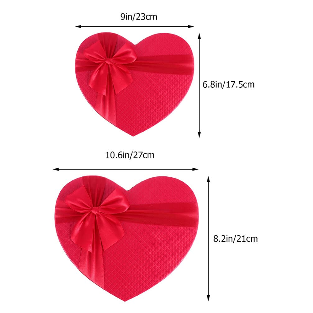MAGICLULU Geschenkboxen für Valentinstag 2 Stück Rote Herzförmige aus Papier und Hochzeit mit Freiem Dekorationsinneren und Elegantem Design als Aufbewahrung und Verpackung