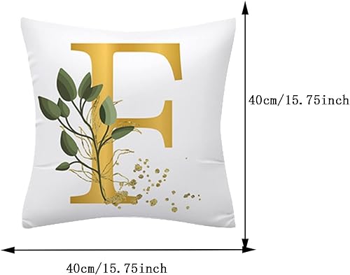 Miniatura 3 de Fundas de almohada con monograma del alfabeto, fundas de almohada decorativas de la A a la Z, funda de cojín con diseño de flores del alfabeto para