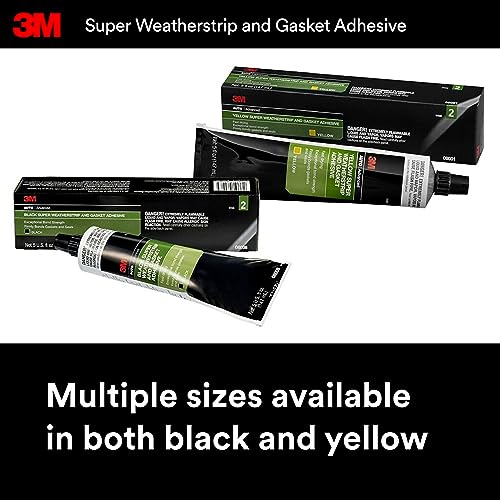 Image of 3M Super Weatherstrip and Gasket Adhesive, 08001, Yellow, 5 fl oz Tube, 1 Per Pack