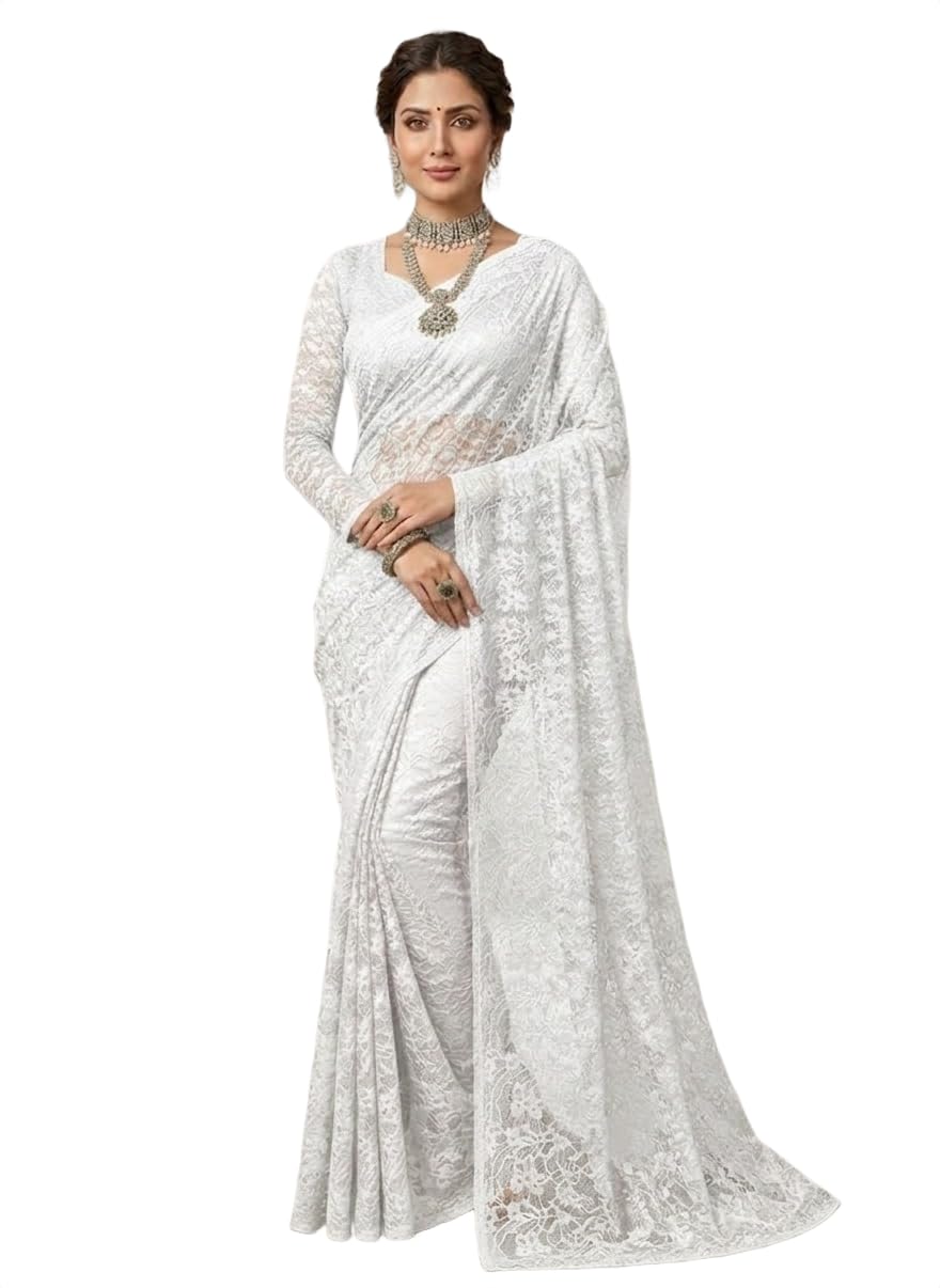 Net Saree for Women_(Net White_trt2)-image-0