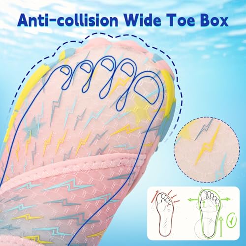 Image of Kids Water Shoes Boys Girls - Wide Toe Box Quick Dry Barefoot Shoes Breathable Non Slip Aqua Athletic Sneakers for Swim Beach Pool Kayak Hiking Sand Walking Travel Essentials (Little Kid /Big Kid)