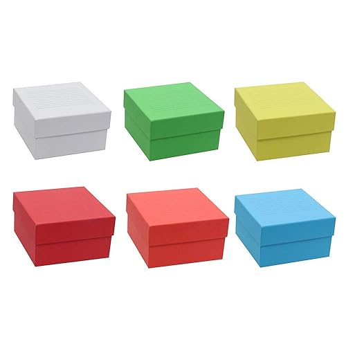 Labvida LVK002 - Cajas de almacenamiento de cartón de 6 colores, 81 agujeros de diámetro de 5.276 x 5.276 x 2.992in para criotubos de 3 pulgadas,