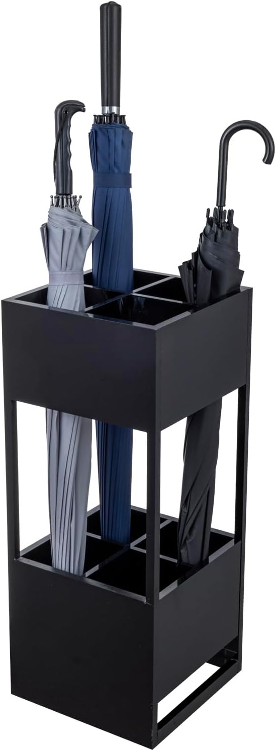 MyGift Premium Hotel Series Opaque Black Acrylic Freestanding Umbrella Holder Rack, Commercial Grade 12mm & 8mm Thick Acrylic Home Entryway Storage Stand for Long and Short Umbrellas