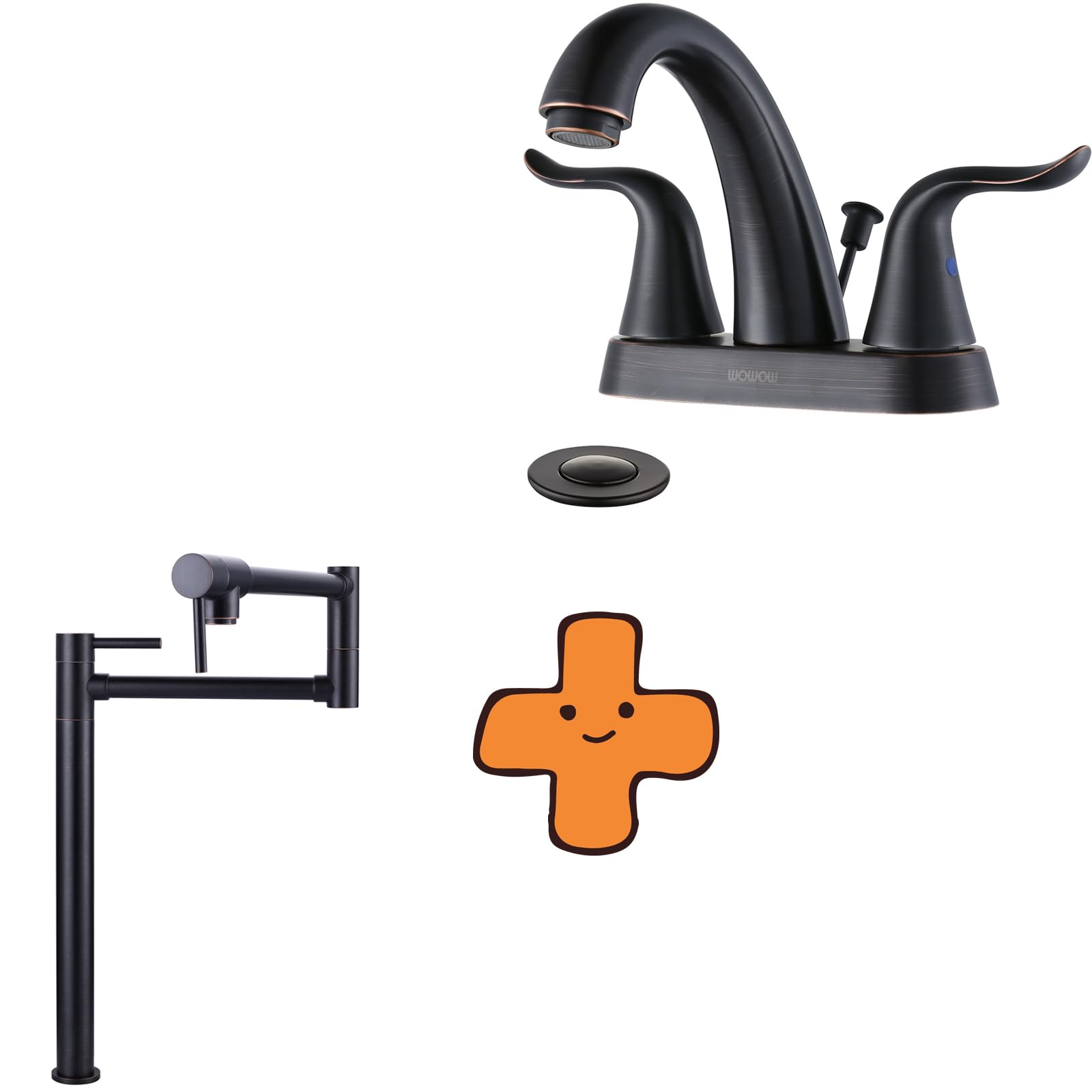 Jnfidosr Pot Filler Faucet Deck Mount Stove Faucet, And Centerset Bathroom Sink Faucet With Drain