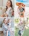 Hibluco Womens Floral Kimono Cardigan Casual Chiffon Tops Loose Beach Cover Ups