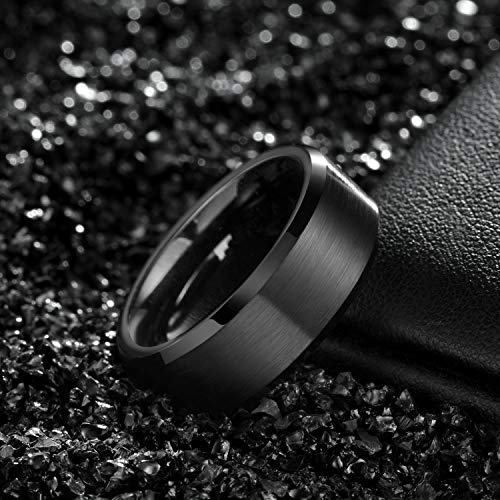 8Mm Black Tungsten Ring I Love You For Men Women Engraved Couple Wedding Band Comfort Fit Size 11 #TOP3