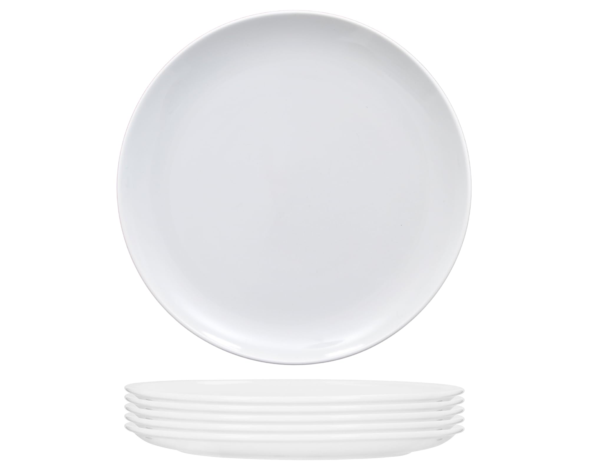 Tata Home Set 6 Piatti per Pizza Grandi in Porcellana Bianca Diamentro 31 cm Moderni Piatto Portapizza Tradizionale Mod. Simply