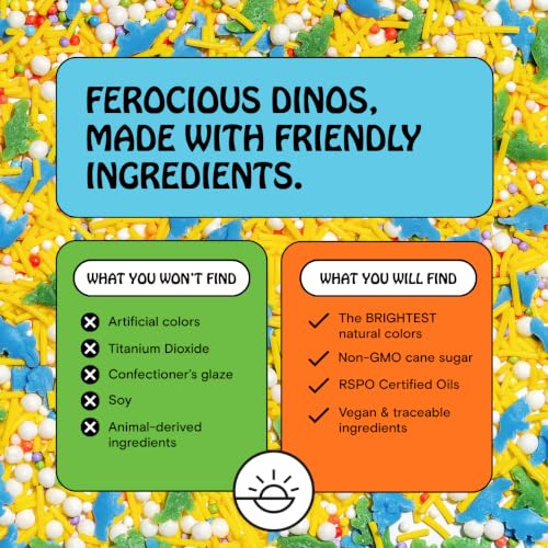 Image of Supernatural Dinomite Sprinkles, Dye-Free Vegan Dinosaur Confetti Mix, 3oz