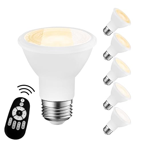 LVWIT LEDスポットライト E26口金 ビーム電球 550LM 消費電力6W 調光 調色 リモコン付き LEDランプ 40形相当 遠隔操作 昼光色 昼白色 電球色 常夜灯 広配光タイプ 省エネ 高輝度 ホワイト 6個セット(電池別売)